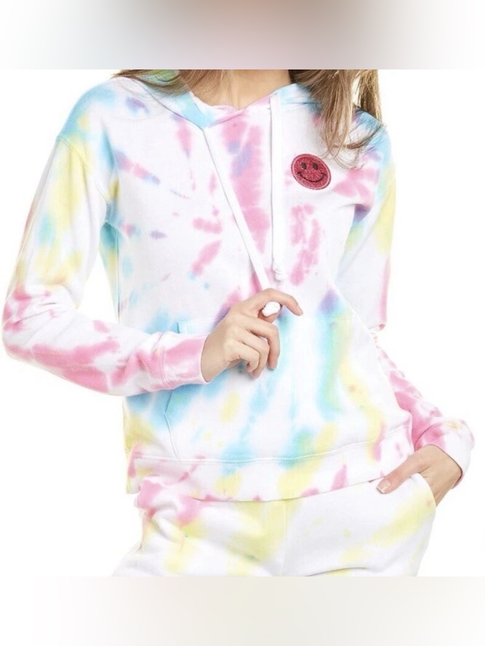 Generation Love Stevie Smiley Hoodie Medium Tie Dye Preppy Lounge Comfy Cute